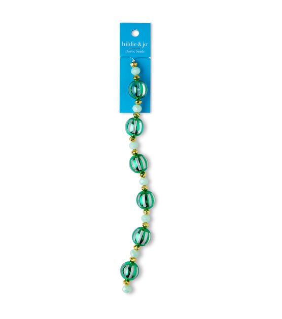 7" x 15.5mm Green Bulb Plastic Strung Beads by hildie & jo