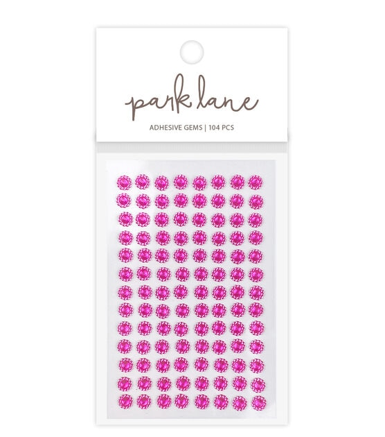 6mm Pink Flower Adhesive Gems 104pc by Park Lane