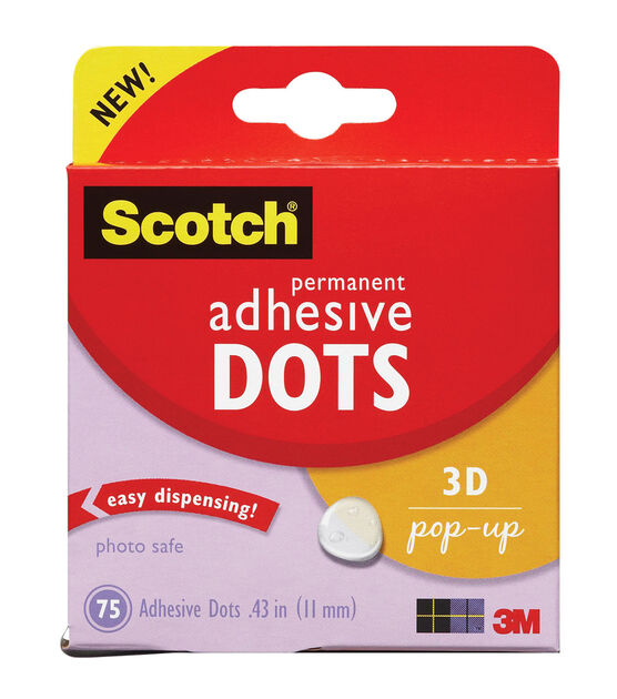 Scotch 75 pk 0.43'' 3D Pop up Permanent Adhesive Dots