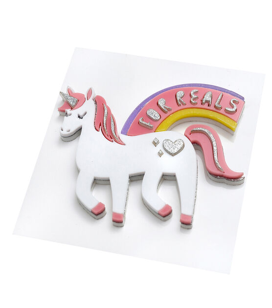 American Crafts Acrylic Stickers For Reals Unicorn, , hi-res, image 2