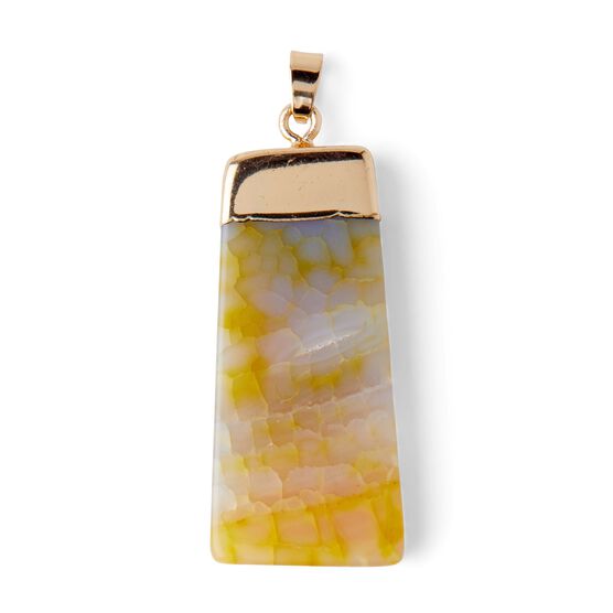 Orange Rectangular Stone Pendant With Gold Bail by hildie & jo, , hi-res, image 2