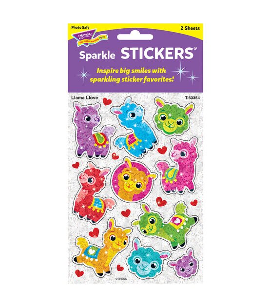 TREND 120pc Large Llama Llove Sparkle Stickers, , hi-res, image 4