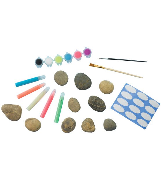 JOYIN 12 Rock Painting Kit, 43 Pcs Arts and Crafts for Kids Ages 6-8+, Art  Supplies with 18 Paints (Glow in the Dark & Metallic & Standard), Craft  Paint Kits, Kids Toy