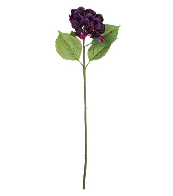 28" Dark Purple Real Touch Hydrangea Stem by Bloom Room