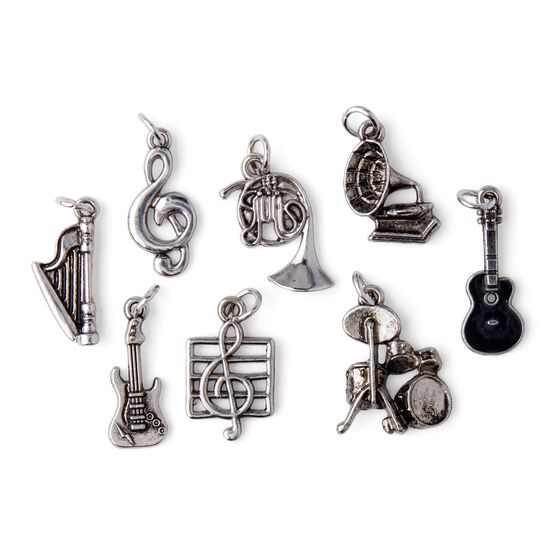 8ct Silver Music Charms by hildie & jo, , hi-res, image 2