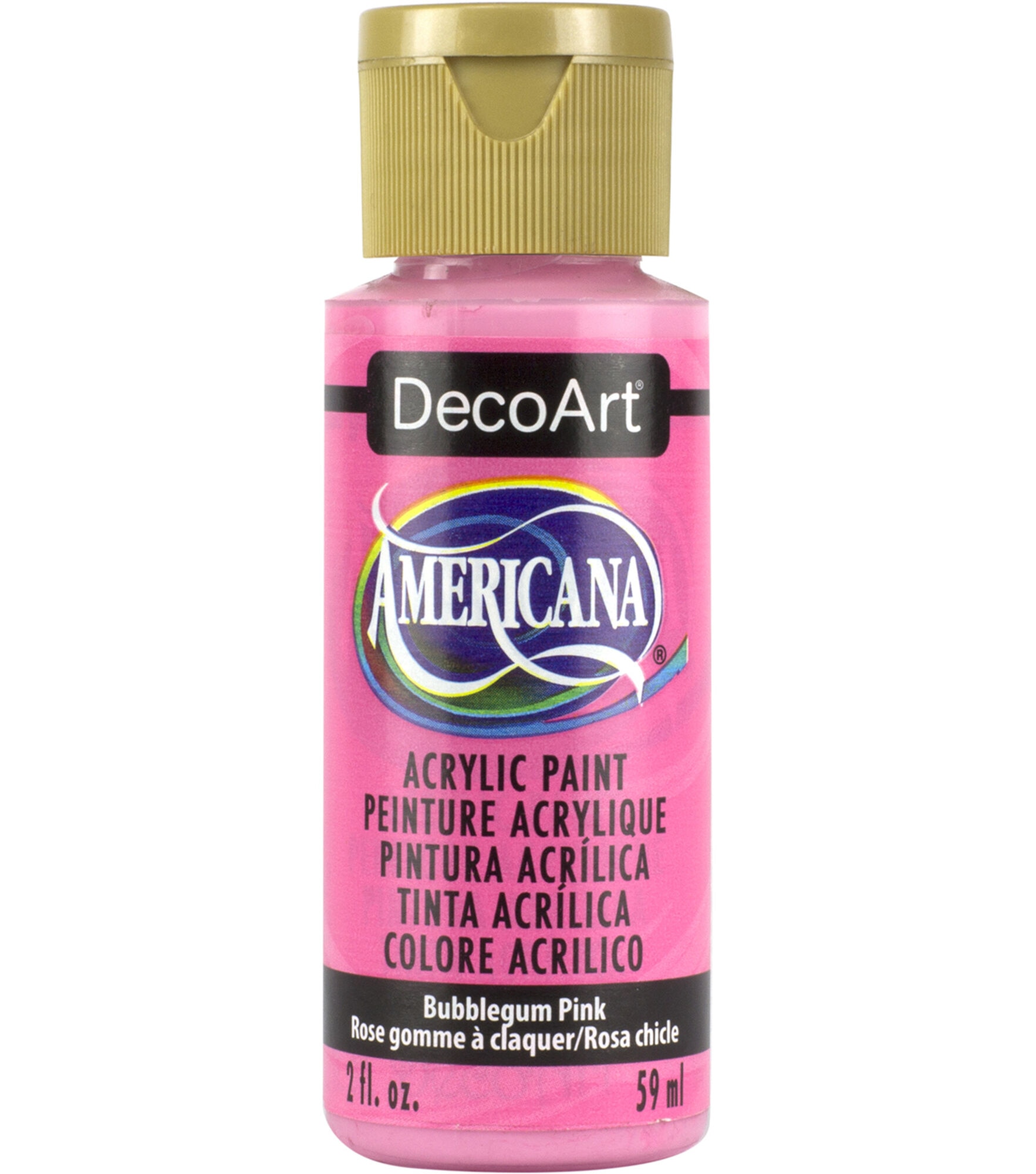 DecoArt Americana Acrylic 2oz Paint, Bubblegum Pink, hi-res
