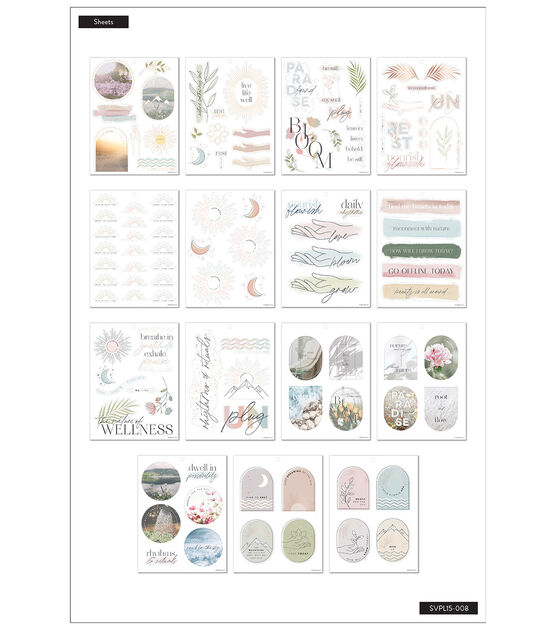 110pc Nature of Wellness Happy Planner Sticker Pack, , hi-res, image 2