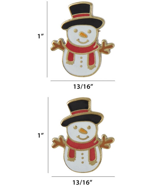 La Mode 1" White Snowman Buttons 2pk, , hi-res, image 4
