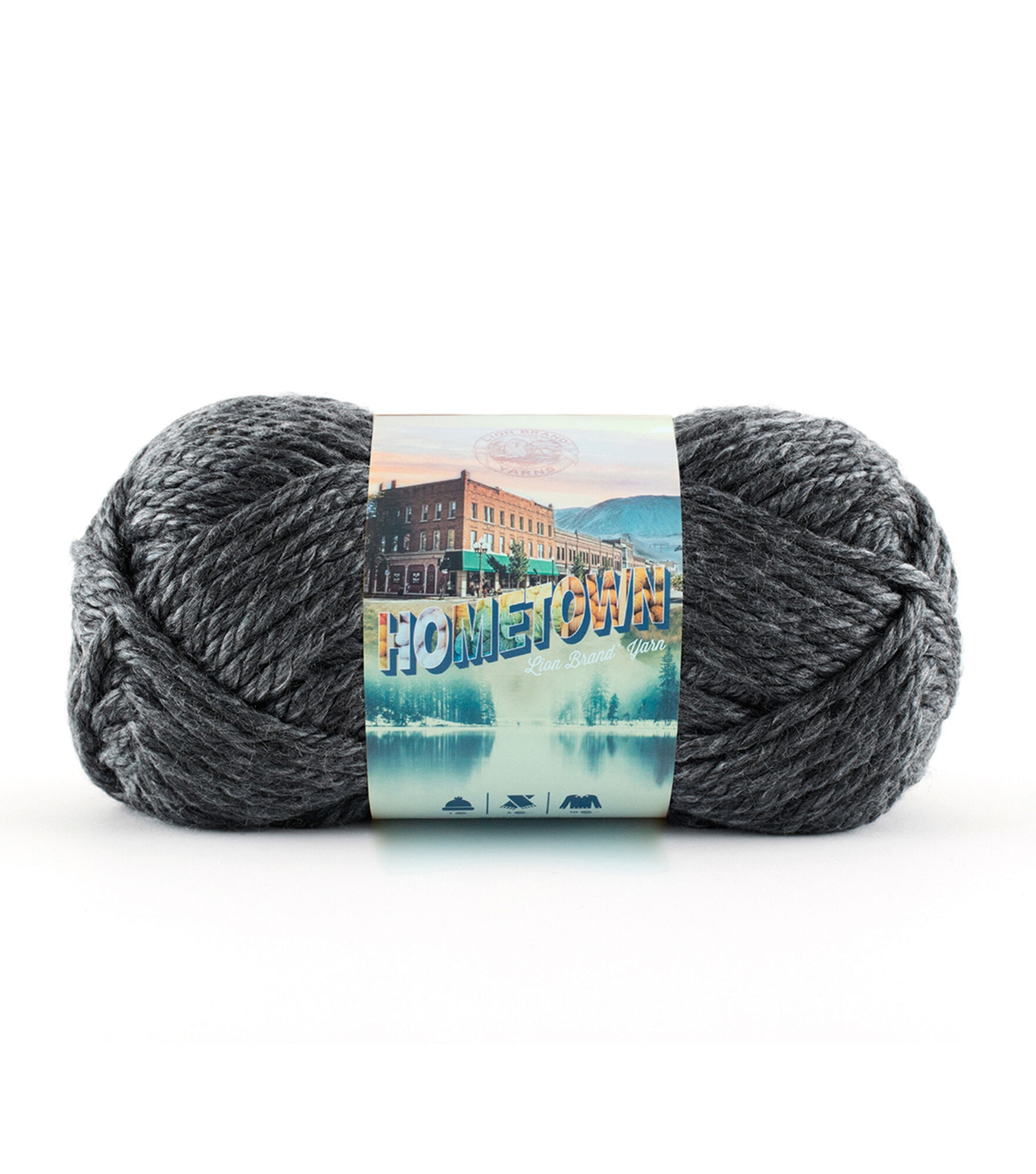 Lion Brand Hometown Super Bulky Acrylic Yarn, Chicago Charcoal, hi-res
