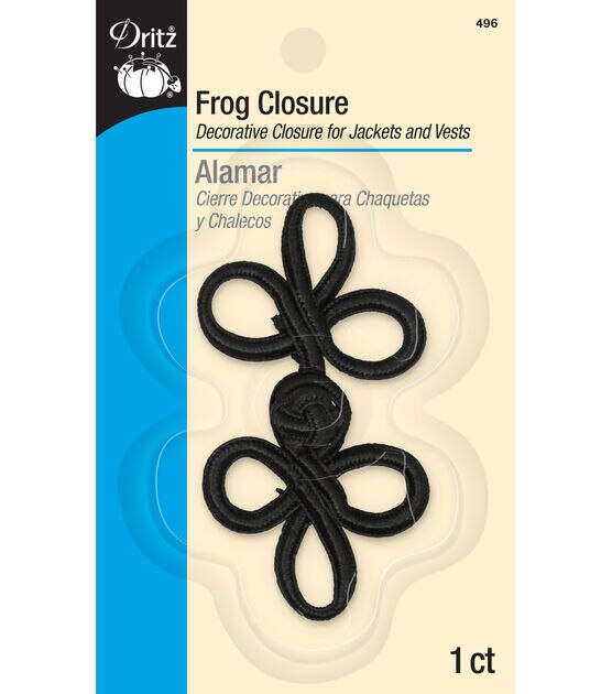 Dritz Frog Closure - 3 Loop 3 in. Black