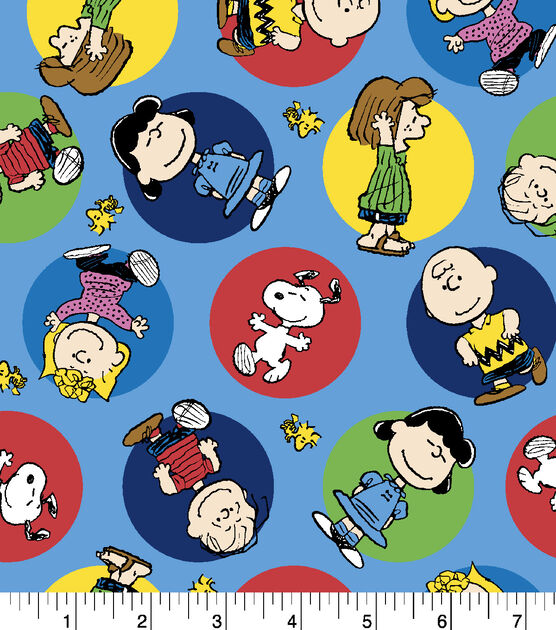 Peanuts Flannel Fabric Colorful Badges, , hi-res, image 2