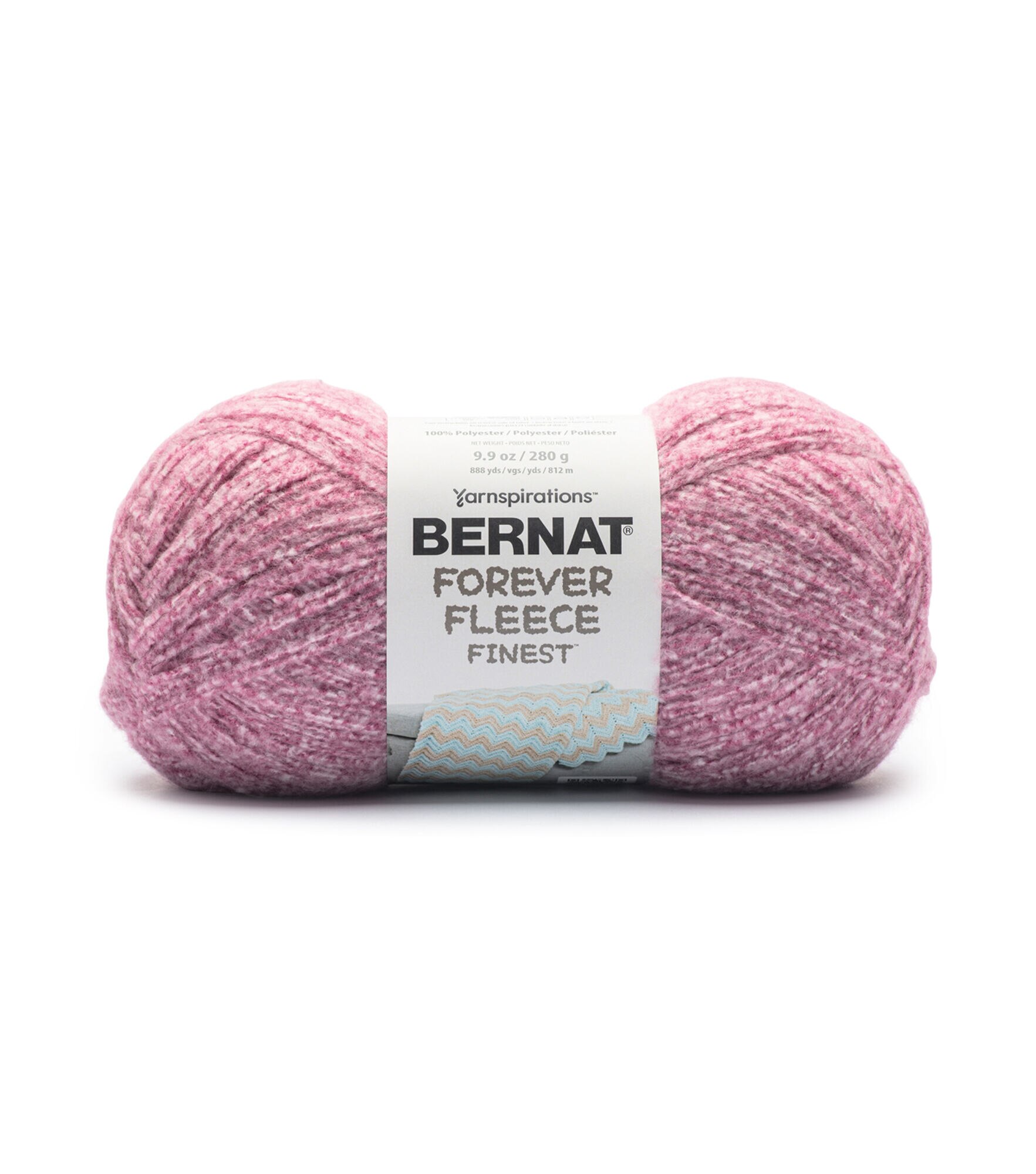 Bernat Forever Fleece Finest 888yds Worsted Polyester Yarn, Red Heather, hi-res
