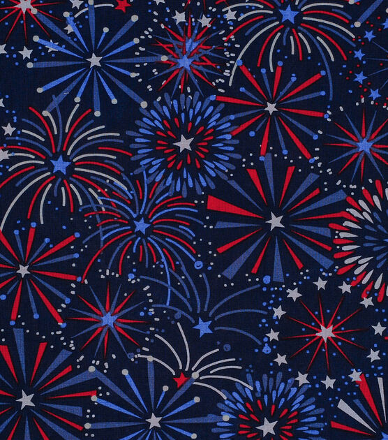 Star Fireworks Patriotic Cotton Fabric, , hi-res, image 2