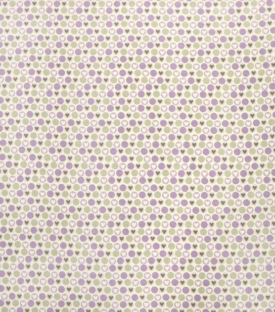 Hearts & Dots on Purple Super Snuggle Flannel Fabric