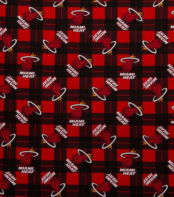 NBA Miami Heat Plaid Logo Cotton Fabric, , hi-res, image 2