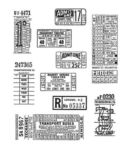 Stampers Anonymous Tim Holtz Stamps Mini Blueprint Rubber Stamp