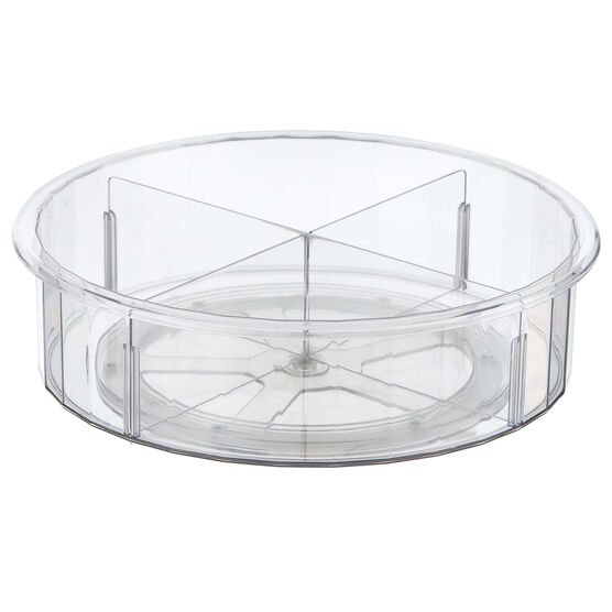 12" Clear Plastic Round Revolving Organizer With Dividers by Top Notch, , hi-res, image 4