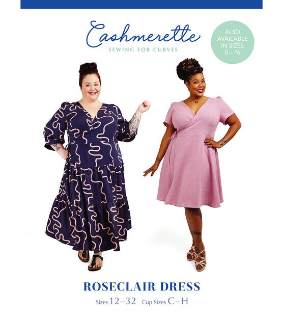 Cashmerette Size 12 to 32 Women's Roseclair Dress Sewing Pattern