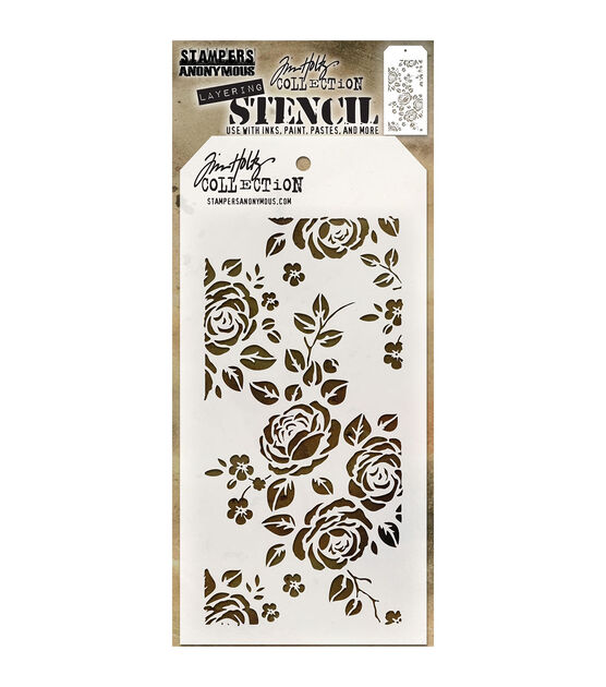 Stampers Anonymous Tim Holtz 4" x 8.5" Roses Layering Stencil