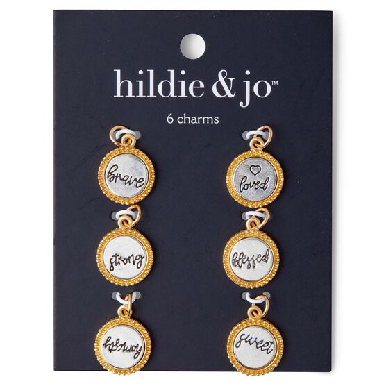 6ct Double Plating Metal Word Charms by hildie & jo