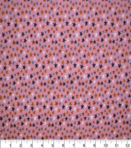 Stars on Pink Modern Quilt Cotton Fabric by Quilter's Showcase