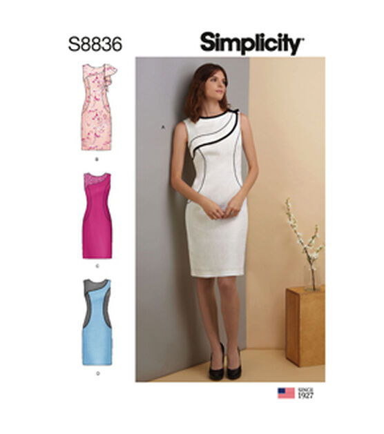 Simplicity S8836 Size 6 to 22 Misses Dress Sewing Pattern, , hi-res, image 1