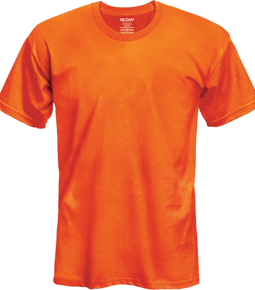 Gildan Adult T-Shirt, Safety Orange, swatch
