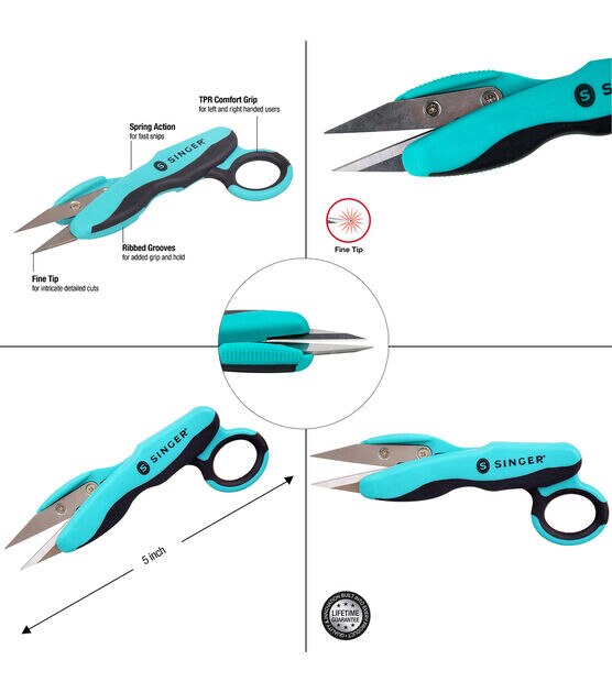Singer 5pc Set Proseries Sewing Bundle Includes Scissors Snips Seam Ripper  And Pins Teal : Target
