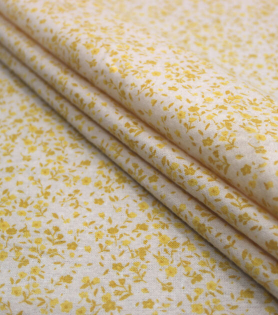Tiny Floral Yellow 108" Wide Flannel Fabric, , hi-res, image 2