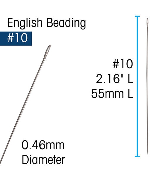 Beadsmith English Beading Needles Size 10 - 4 Needles