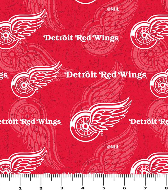 Detroit Red Wings Cotton Fabric Tone on Tone