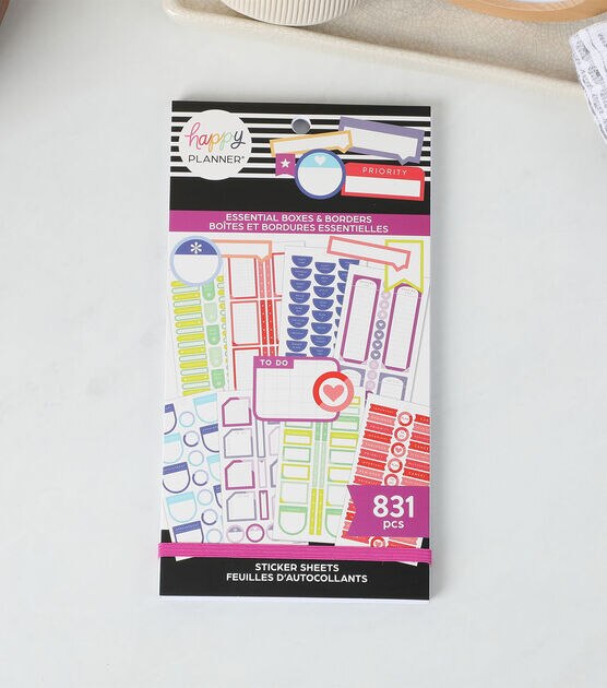 831pc Essential Boxes & Borders Happy Planner Stickers, , hi-res, image 5