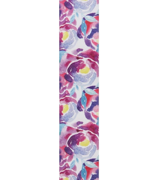 Offray 1.5"x9'  Water Color Butterfly Animal Single Faced Satin Wired Edge Ribbon Multi, , hi-res, image 2