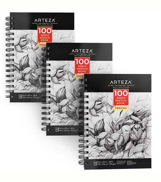 VARIETY CANVAS 50 Sheet A5 Sketchbook Set, Top Spiral-Bound Sketchpad for  Artists, Sketchin