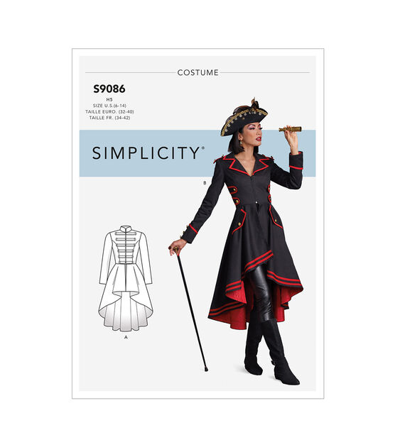 Simplicity Pattern S9086  Miss Steampk Costume Size H5 (6-8-10-12-14)