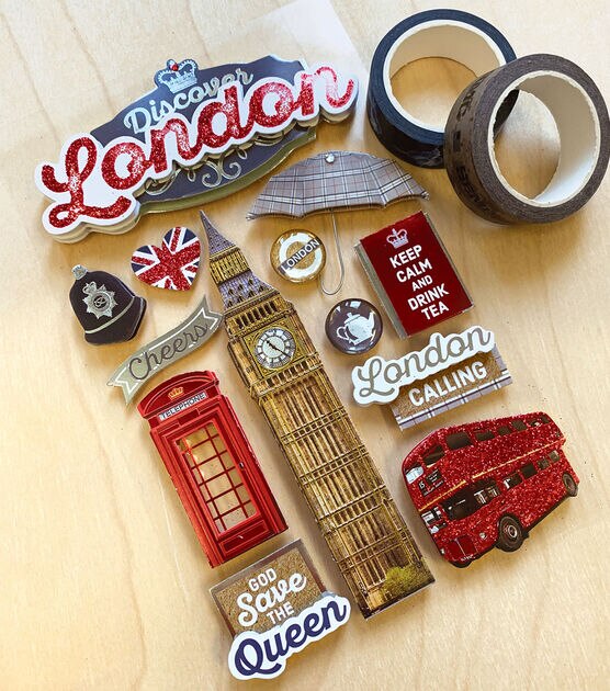 Paper House 4.5''x8.5'' 3D Stickers Discover London, , hi-res, image 2