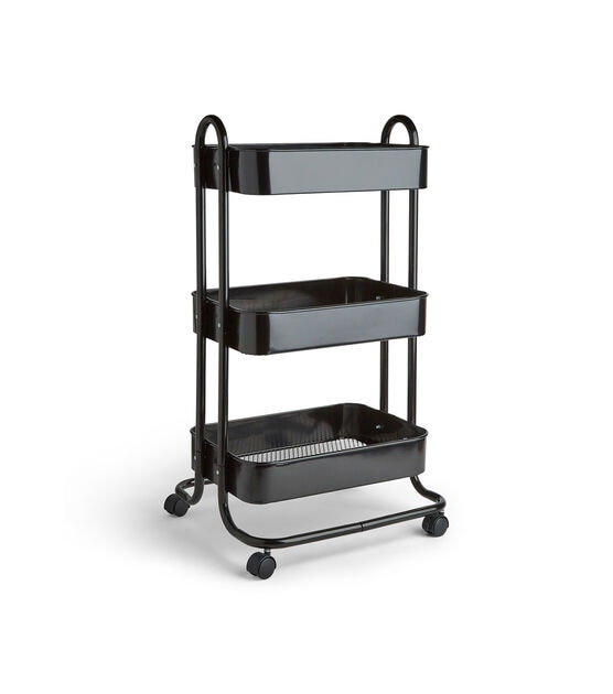 17" Rolling 3 Tier Metal Storage Cart by Top Notch, , hi-res, image 22