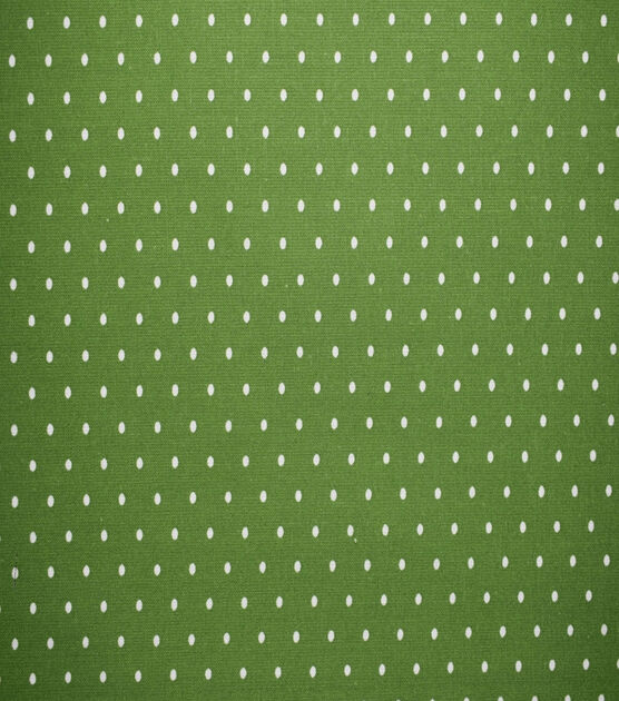 White Pin Dots on Green Quilt Cotton Fabric by Quilter's Showcase