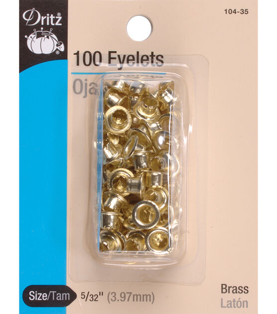 Dritz 5/32" Eyelets, 100 pc, Brass, , hi-res, image 1