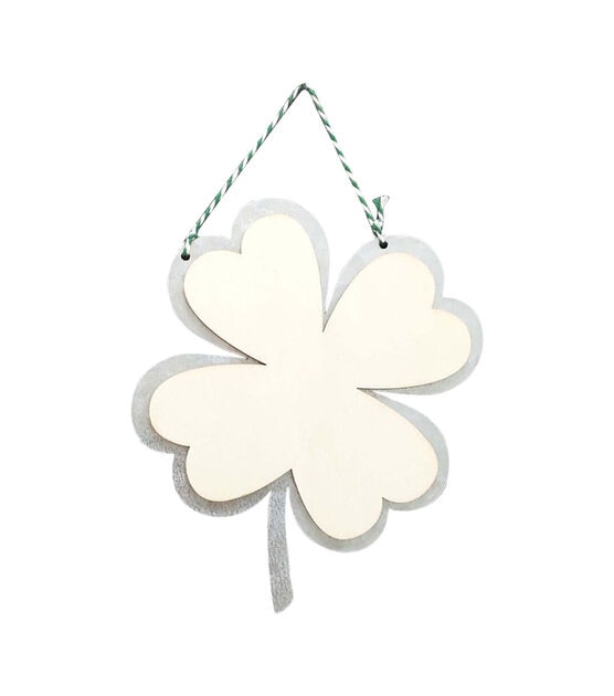 St. Patrick's Day Wooden Shamrock with Metal Trim