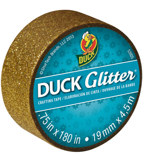 Duck Glitter Mini Tape .75x15` Gold