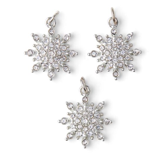 3pk Silver Snowflake Charms by hildie & jo, , hi-res, image 2