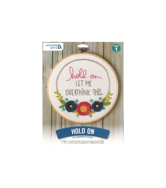Leisure Arts 8" Hold On Embroidery Kit