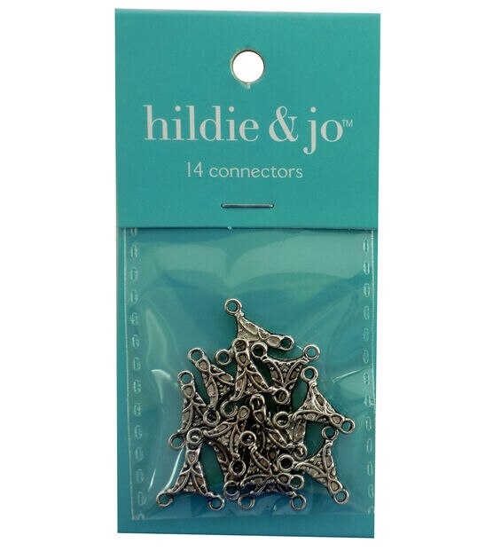 14pk Antique Silver Metal Triangle 3 Loop Connectors by hildie & jo