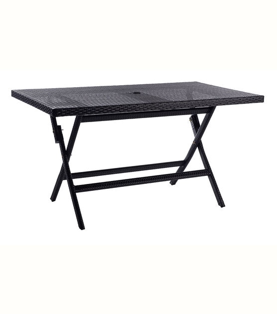 Safavieh 54" x 31" Black Akita Outdoor Folding Table, , hi-res, image 5