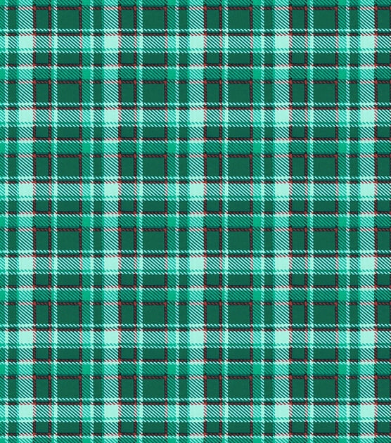 Green Red Plaid Super Snuggle Flannel Fabric