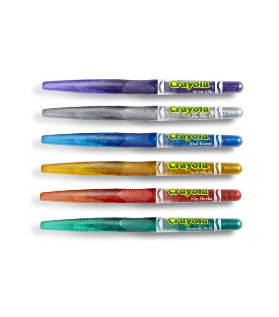 Crayola 6" Dazzling Glitter Markers 6ct, , hi-res, image 3