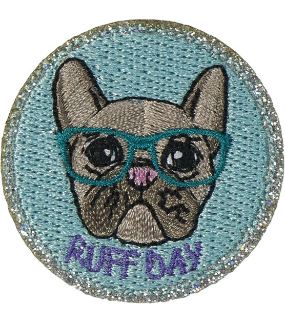 1.5" Ruff Day & Bulldog Iron On Patch by hildie & jo, , hi-res, image 2
