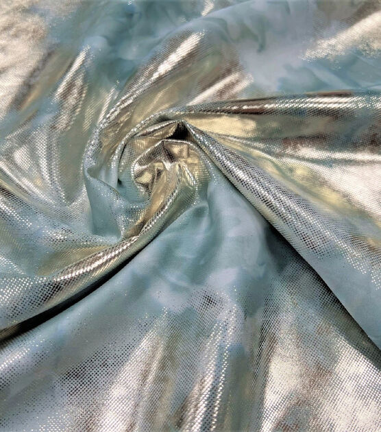 Tie Dye Charmeuse with Abstract Foil Charmeuse Fabric, , hi-res, image 4