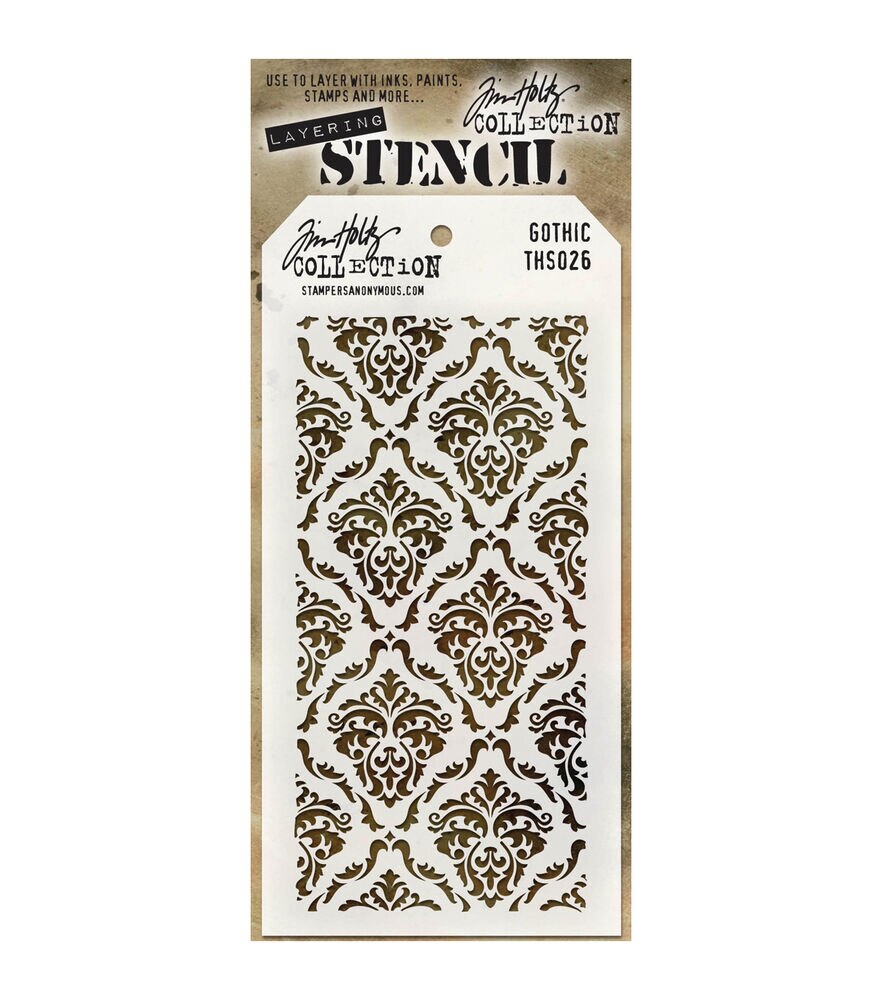 Tim Holtz 4.24" x 8.5" Layered Stencils, Gothic, swatch